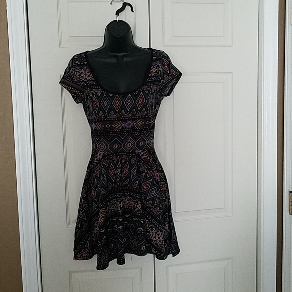 Aztec print skater dress